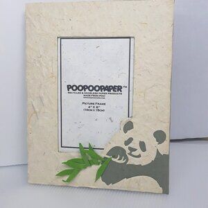 Poopoopaper Recycled Paper Panda w/3-D Leaves Photo Frame